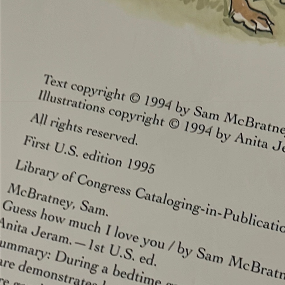 Guess How Much I Love You Mcbratney hardcover US 1st ed stuffed rabbit hare - Picture 3 of 16